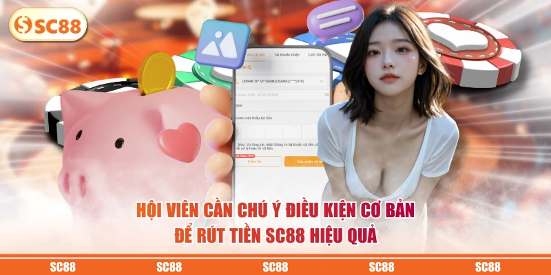 Rút Tiền SC88 - Tiến Hành Nhanh, Tiền Về Ngay Tài Khoản 2 Hội viên cần chú ý điều kiện cơ bản để rút tiền SC88 hiệu quả